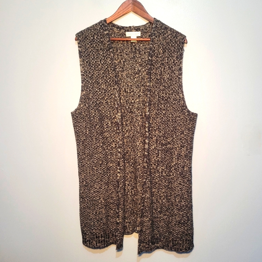 Christopher & Banks Sleeveless Open‎ Front Cardigan Sweater Womens Size XL Navy